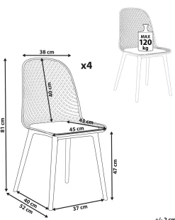 Tuolit<Beliani Tuoli Vaaleanpunainen 4 Kpl Emory