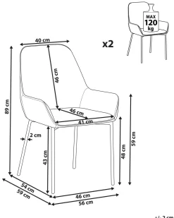 Fashion Beliani Tuoli Vakosametti Mintunvihrea 2 Kpl Loverna