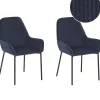 Tuolit<Beliani Tuoli Vakosametti Tummansininen 2 Kpl Loverna