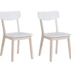 Online Beliani Tuoli Valkoinen/Vaalea Puu 2 Kpl Santos