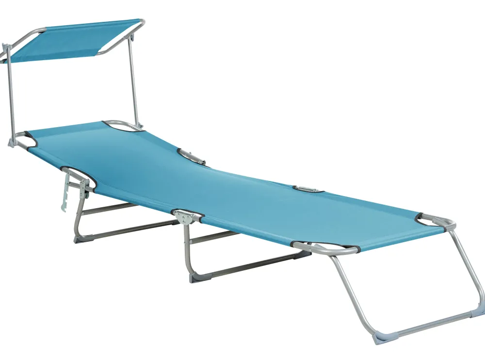 Ulkokalusteet<Beliani Turkoosi Teraksinen Aurinkotuoli Katoksella Foligno