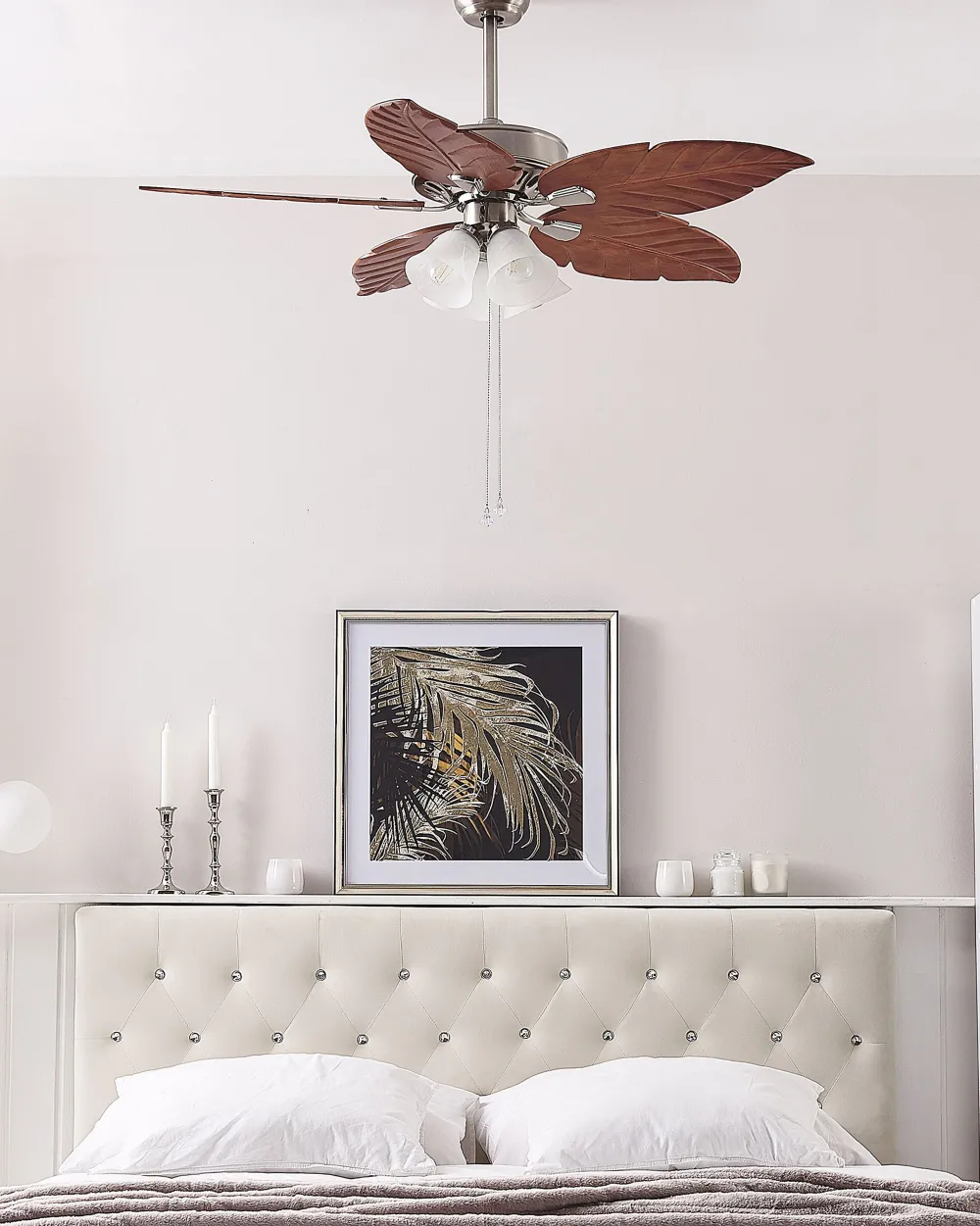 Clearance Beliani Tuuletinvalaisin 4 Polttimoa Vaalea Puu/Hopea Gila