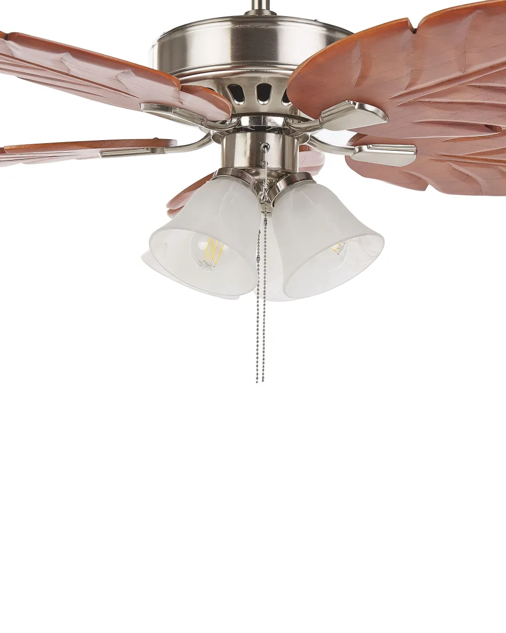 Clearance Beliani Tuuletinvalaisin 4 Polttimoa Vaalea Puu/Hopea Gila