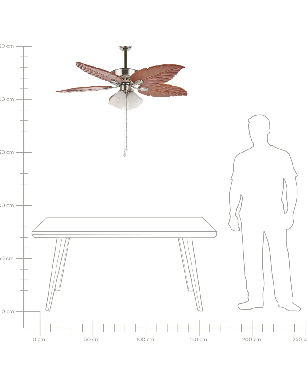 Clearance Beliani Tuuletinvalaisin 4 Polttimoa Vaalea Puu/Hopea Gila