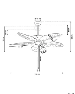 Clearance Beliani Tuuletinvalaisin 4 Polttimoa Vaalea Puu/Hopea Gila