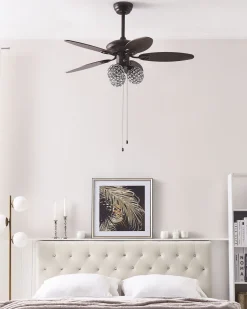 Valaisimet<Beliani Tuuletinvalaisin 3 Polttimoa Tumma Puu/Ruskea Heilong