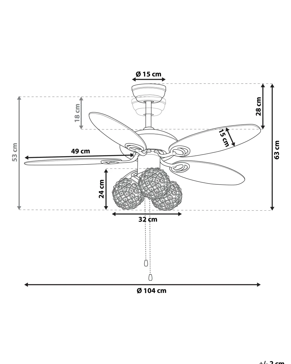 Valaisimet<Beliani Tuuletinvalaisin 3 Polttimoa Tumma Puu/Ruskea Heilong