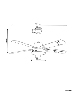 Outlet Beliani Tuuletinvalaisin Vaalea Puu/Harmaa Hobble