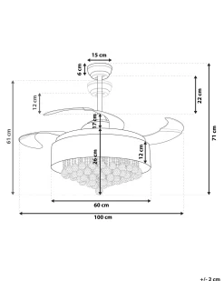 Flash Sale Beliani Tuuletinvalaisin Valkoinen Peel
