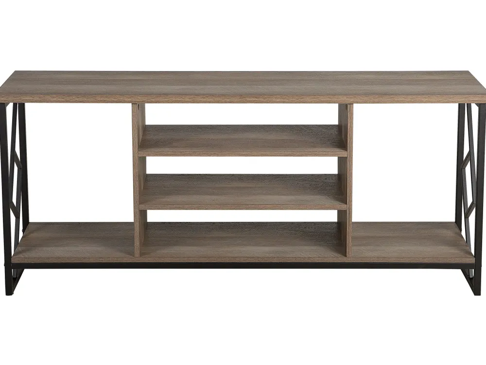 Fashion Beliani Tv-Taso 5 Hyllya Tumma Puu/Musta Forres