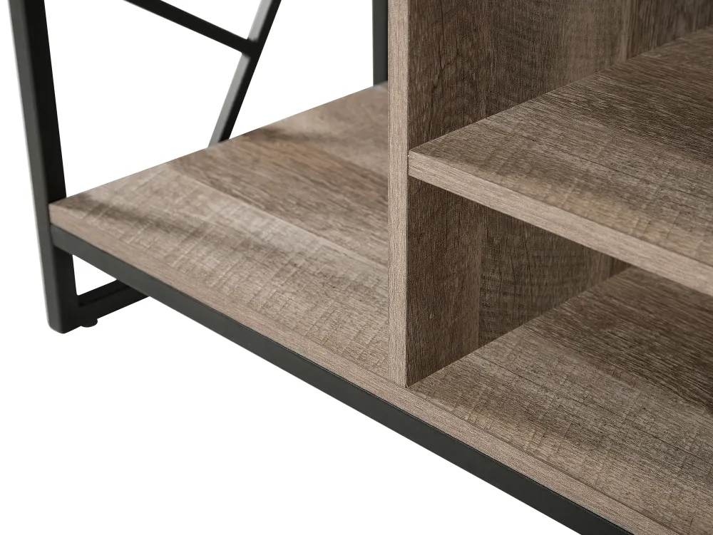 Fashion Beliani Tv-Taso 5 Hyllya Tumma Puu/Musta Forres