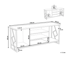 Fashion Beliani Tv-Taso 5 Hyllya Tumma Puu/Musta Forres