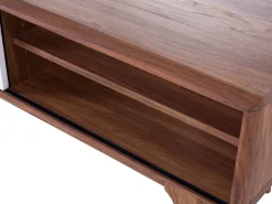 Säilytys<Beliani Tv-Taso 4 Hyllya Tumma Puu/Valkoinen Buffalo