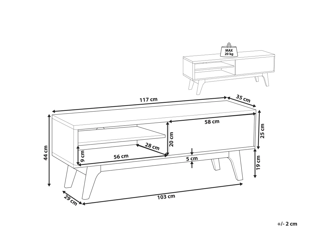 Säilytys<Beliani Tv-Taso 4 Hyllya Tumma Puu/Valkoinen Buffalo