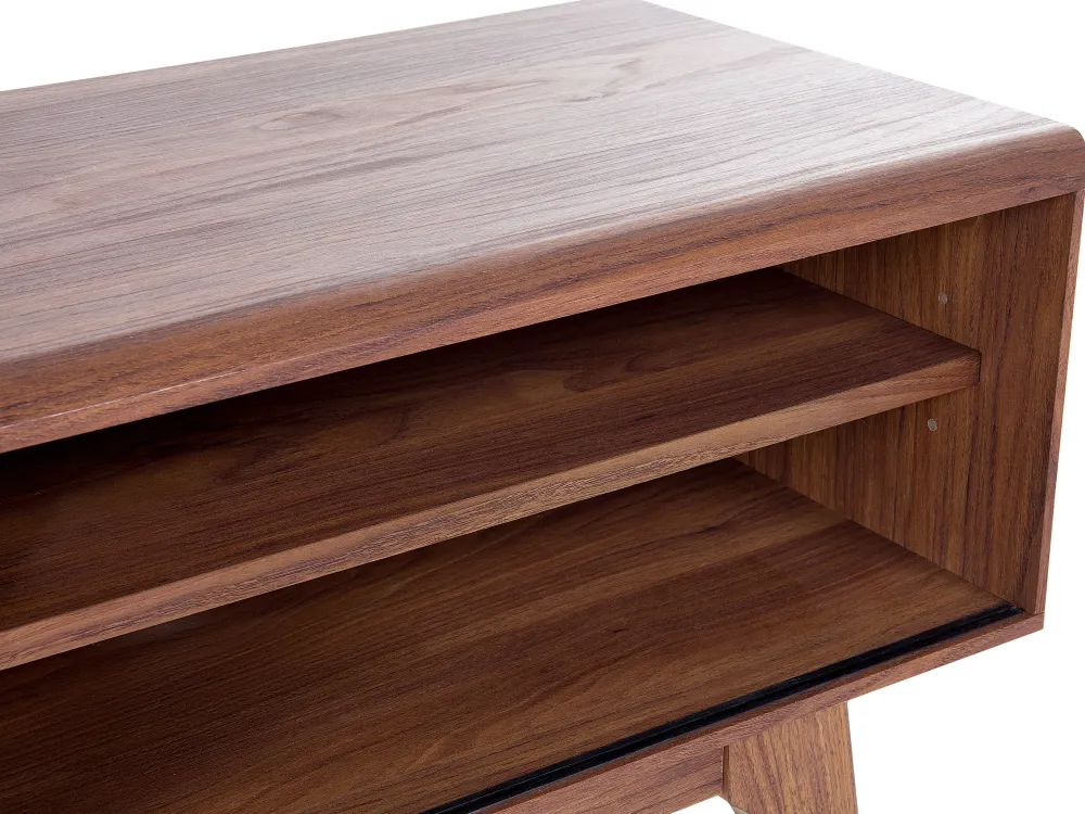 Säilytys<Beliani Tv-Taso 4 Hyllya Tumma Puu/Valkoinen Buffalo