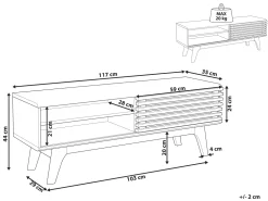 Best Beliani Tv-Taso 4 Hyllya Vaalea Puu Toledo