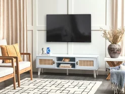 Best Beliani Tv-Taso 2 Kaappia 2 Hyllya Luonnonvalkoinen Parton