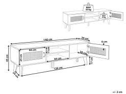 Best Beliani Tv-Taso 2 Kaappia 2 Hyllya Luonnonvalkoinen Parton