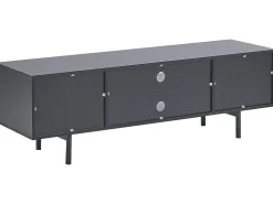 Säilytys<Beliani Tv-Taso 2 Kaappia 2 Hyllya Musta/Vaalea Puu Salina