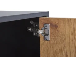 Säilytys<Beliani Tv-Taso 2 Kaappia 2 Hyllya Musta/Vaalea Puu Salina