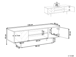 Säilytys<Beliani Tv-Taso 2 Kaappia 2 Hyllya Musta/Vaalea Puu Salina