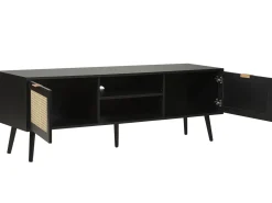 Cheap Beliani Tv-Taso 2 Kaappia 2 Hyllya Musta Opoco