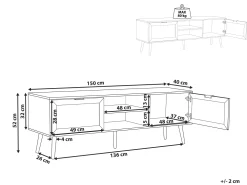Cheap Beliani Tv-Taso 2 Kaappia 2 Hyllya Musta Opoco
