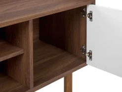 Sale Beliani Tv-Taso 2 Kaappia 2 Hyllya Tumma Puu/Valkoinen Madera