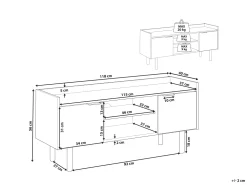 Sale Beliani Tv-Taso 2 Kaappia 2 Hyllya Tumma Puu/Valkoinen Madera