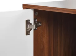 Säilytys<Beliani Tv-Taso 2 Kaappia 2 Hyllya Tumma Puu/Valkoinen Nueva