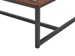 Säilytys<Beliani Tv-Taso 2 Kaappia 2 Hyllya Tumma Puu/Valkoinen Nueva