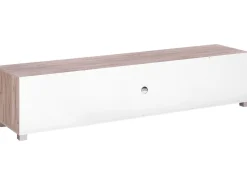 Säilytys<Beliani Tv-Taso 2 Kaappia 2 Hyllya Vaalea Puu/Valkoinen Lincoln