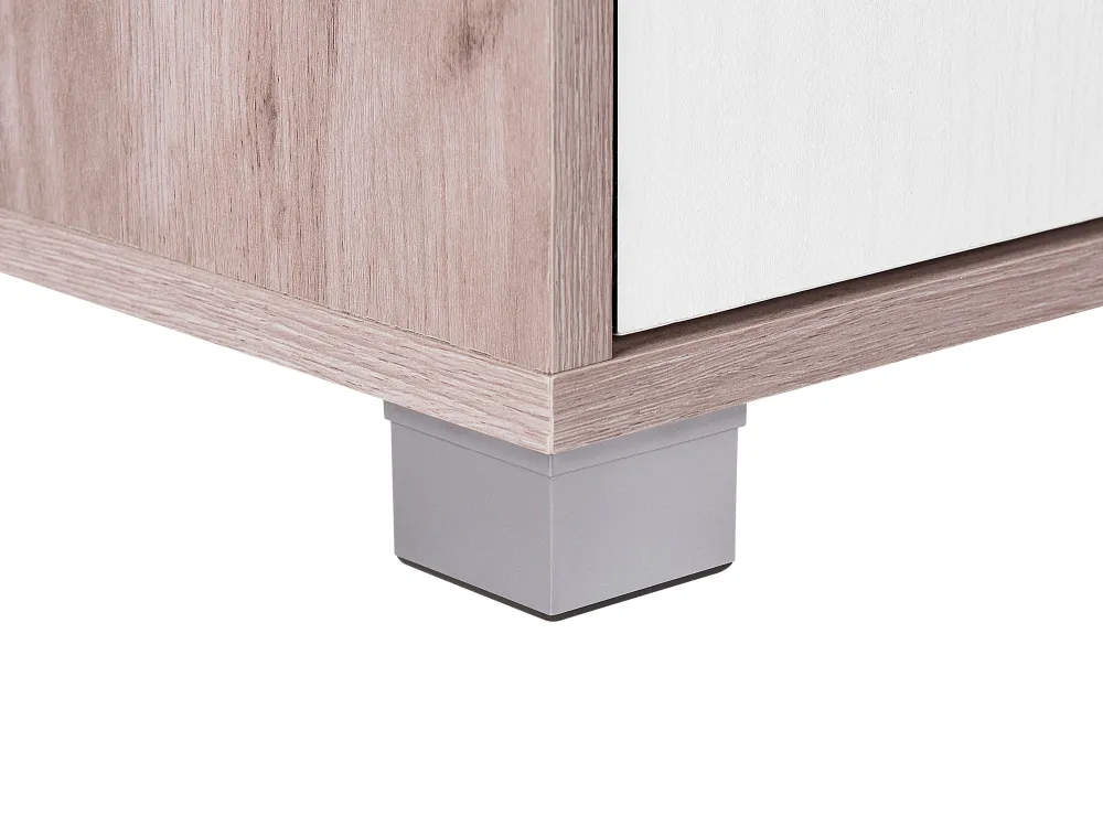 Säilytys<Beliani Tv-Taso 2 Kaappia 2 Hyllya Vaalea Puu/Valkoinen Lincoln