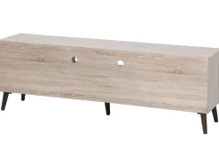 Säilytys<Beliani Tv-Taso 2 Kaappia 4 Hyllya Vaalea Puu/Harmaa Alloa