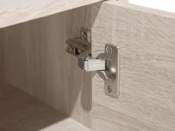 Säilytys<Beliani Tv-Taso 2 Kaappia 4 Hyllya Vaalea Puu/Harmaa Alloa