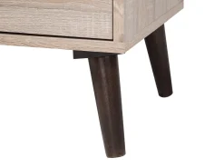 Säilytys<Beliani Tv-Taso 2 Kaappia 4 Hyllya Vaalea Puu/Harmaa Alloa