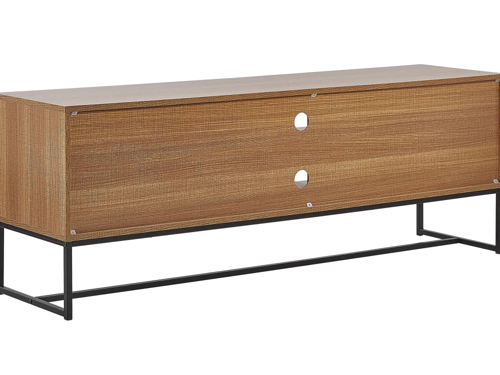 Säilytys<Beliani Tv-Taso 2 Kaappia 2 Hyllya Vaalea Puu/Valkoinen Nueva