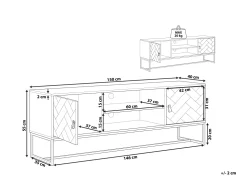 Säilytys<Beliani Tv-Taso 2 Kaappia 2 Hyllya Vaalea Puu/Valkoinen Nueva