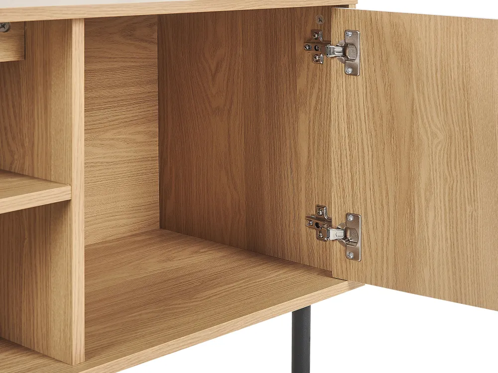 Store Beliani Tv-Taso 2 Kaappia 3 Hyllya Vaalea Puu/Valkoinen Palmer