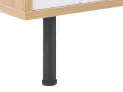 Store Beliani Tv-Taso 2 Kaappia 3 Hyllya Vaalea Puu/Valkoinen Palmer