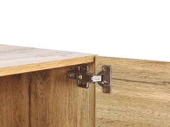 Best Beliani Tv-Taso 2 Kaappia 2 Laatikkoa Vaalea Puu/Musta Fiora