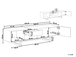 Best Beliani Tv-Taso 2 Kaappia 2 Laatikkoa Vaalea Puu/Musta Fiora