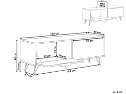Hot Beliani Tv-Taso 2 Kaappia Harmaa/Musta Halston