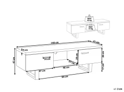 Säilytys<Beliani Tv-Taso 2 Kaappia Hylly Vaalea Puu Timber