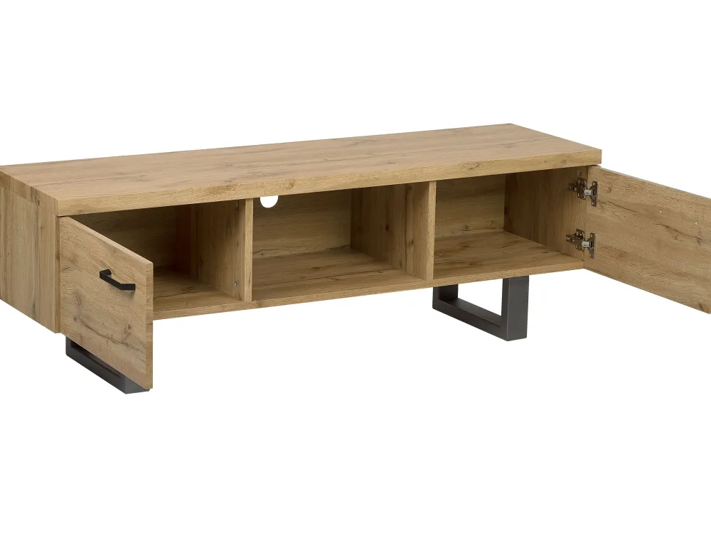 Säilytys<Beliani Tv-Taso 2 Kaappia Hylly Vaalea Puu Timber