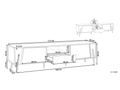 Säilytys<Beliani Tv-Taso 2 Kaappia Laatikko Vaaleanharmaa/Musta Blackpool