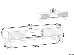Cheap Beliani Tv-Taso 2 Kaappia Laatikko Vaalea Puu Detroit