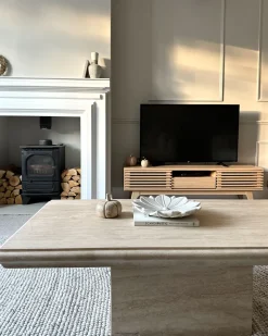 Cheap Beliani Tv-Taso 2 Kaappia Laatikko Vaalea Puu Detroit