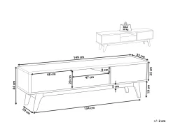 Säilytys<Beliani Tv-Taso 2 Kaappia Laatikko Vaalea Puu/Valkoinen Eerie