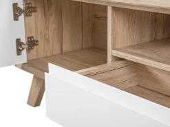 Säilytys<Beliani Tv-Taso 2 Kaappia Laatikko Vaalea Puu/Valkoinen Forester